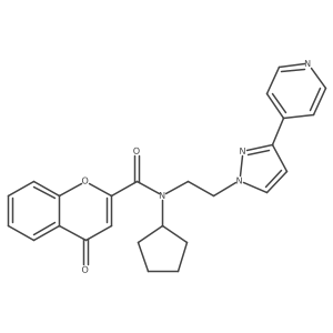 N-cyclopentyl-4-oxo-N-(2-(3-(pyridin-4-yl)-1H-pyrazol-1-yl)ethyl)-4H-chromene-2-carboxamide Structure