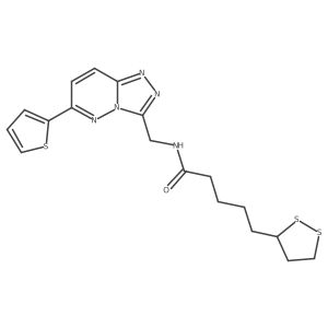 5-(1,2-dithiolan-3-yl)-N-((6-(thiophen-2-yl)-[1,2,4]triazolo[4,3-b]pyridazin-3-yl)methyl)pentanamide Structure