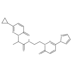 2-(3-cyclopropyl-6-oxopyridazin-1(6H)-yl)-N-(2-(6-oxo-3-(1H-pyrazol-1-yl)pyridazin-1(6H)-yl)ethyl)propanamide Structure