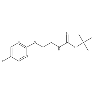tert-Butyl (2-((5-iodopyrimidin-2-yl)oxy)ethyl)carbamate结构式