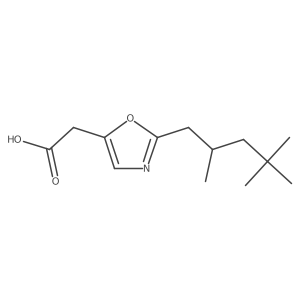 2-[2-(2,4,4-Trimethylpentyl)-1,3-oxazol-5-yl]acetic acid结构式