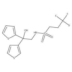3,3,3-trifluoro-N-(2-hydroxy-2-(thiophen-2-yl)-2-(thiophen-3-yl)ethyl)propane-1-sulfonamide Structure