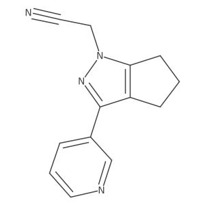 2-(3-(pyridin-3-yl)-5,6-dihydrocyclopenta[c]pyrazol-1(4H)-yl)acetonitrile结构式
