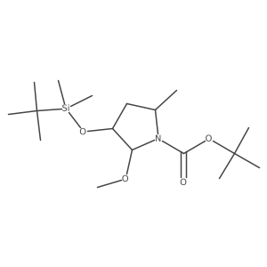 (3R,5R)-tert-Butyl 3-((tert-butyldimethylsilyl)oxy)-2-methoxy-5-methylpyrrolidine-1-carboxylate Structure