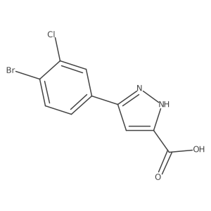 5-(4-bromo-3-chlorophenyl)-1H-pyrazole-3-carboxylic acid结构式