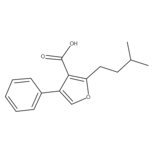 2-(3-Methylbutyl)-4-phenylfuran-3-carboxylic acid结构式