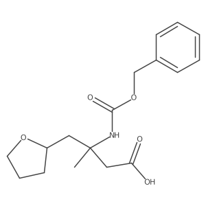 3-{[(Benzyloxy)carbonyl]amino}-3-methyl-4-(oxolan-2-yl)butanoic acid结构式