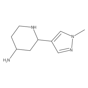 2-(1-methyl-1H-pyrazol-4-yl)piperidin-4-amine结构式