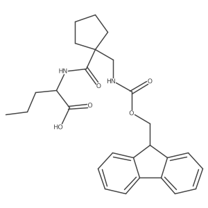 (2R)-2-({1-[({[(9H-fluoren-9-yl)methoxy]carbonyl}amino)methyl]cyclopentyl}formamido)pentanoic acid结构式