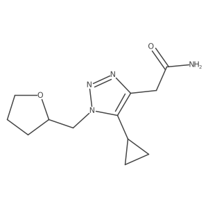 2-[5-cyclopropyl-1-(oxolan-2-ylmethyl)-1H-1,2,3-triazol-4-yl]acetamide结构式