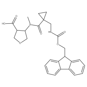4-{N-methyl1-[({[(9H-fluoren-9-yl)methoxy]carbonyl}amino)methyl]cyclopropaneamido}oxolane-3-carboxylic acid Structure
