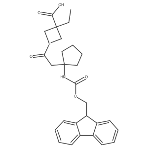 3-ethyl-1-{2-[1-({[(9H-fluoren-9-yl)methoxy]carbonyl}amino)cyclopentyl]acetyl}azetidine-3-carboxylic acid Structure
