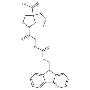 1-[2-({[(9H-fluoren-9-yl)methoxy]carbonyl}amino)acetyl]-3-(methoxymethyl)pyrrolidine-3-carboxylic acid结构式