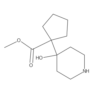 Methyl 1-(4-hydroxypiperidin-4-yl)cyclopentane-1-carboxylate结构式