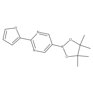 2-(Furan-2-yl)-5-(4,4,5,5-tetramethyl-1,3,2-dioxaborolan-2-yl)pyrimidine Structure