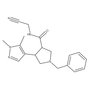 (3R,4S)-1-Benzyl-N-(cyanomethyl)-4-(1,5-dimethylpyrazol-4-yl)pyrrolidine-3-carboxamide结构式