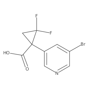 1-(5-Bromopyridin-3-yl)-2,2-difluorocyclopropane-1-carboxylic acid结构式