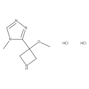 3-(3-Methoxyazetidin-3-yl)-4-methyl-4H-1,2,4-triazole dihydrochloride结构式