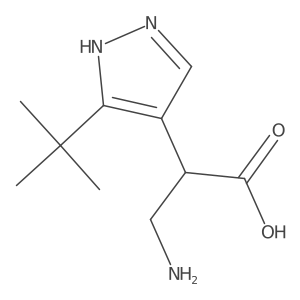 3-amino-2-(3-tert-butyl-1H-pyrazol-4-yl)propanoic acid结构式