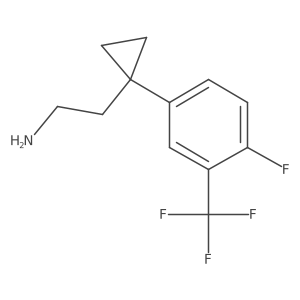 2-{1-[4-Fluoro-3-(trifluoromethyl)phenyl]cyclopropyl}ethan-1-amine Structure