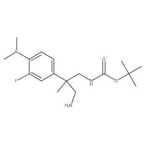 tert-butyl N-{3-amino-2-[4-(dimethylamino)-3-fluorophenyl]-2-methylpropyl}carbamate结构式