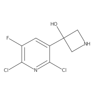 3-(2,6-Dichloro-5-fluoropyridin-3-yl)azetidin-3-ol结构式