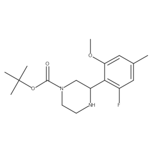 Tert-butyl 3-(2-fluoro-6-methoxy-4-methylphenyl)piperazine-1-carboxylate结构式