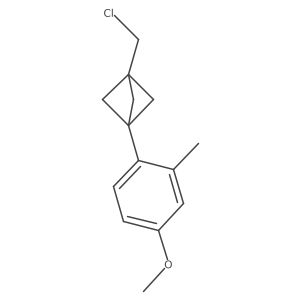 1-(Chloromethyl)-3-(4-methoxy-2-methylphenyl)bicyclo[1.1.1]pentane结构式