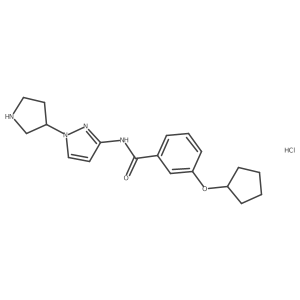 3-Cyclopentyloxy-N-(1-pyrrolidin-3-ylpyrazol-3-yl)benzamide;hydrochloride Structure