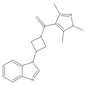 1-[1-(1,3,5-trimethyl-1H-pyrazole-4-carbonyl)azetidin-3-yl]-1H-1,3-benzodiazole结构式