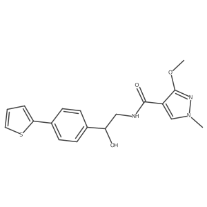 N-{2-hydroxy-2-[4-(thiophen-2-yl)phenyl]ethyl}-3-methoxy-1-methyl-1H-pyrazole-4-carboxamide结构式