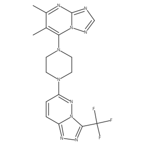 1-{5,6-Dimethyl-[1,2,4]triazolo[1,5-a]pyrimidin-7-yl}-4-[3-(trifluoromethyl)-[1,2,4]triazolo[4,3-b]pyridazin-6-yl]piperazine结构式