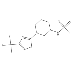 N-{1-[4-(trifluoromethyl)-1,3-thiazol-2-yl]piperidin-3-yl}methanesulfonamide结构式