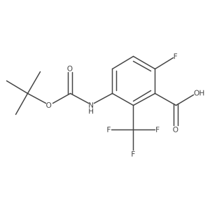 3-{[(Tert-butoxy)carbonyl]amino}-6-fluoro-2-(trifluoromethyl)benzoic acid结构式