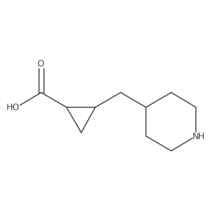 rac-(1R,2R)-2-[(piperidin-4-yl)methyl]cyclopropane-1-carboxylic acid Structure