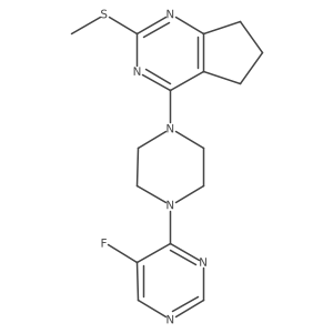 5-fluoro-4-{4-[2-(methylsulfanyl)-5H,6H,7H-cyclopenta[d]pyrimidin-4-yl]piperazin-1-yl}pyrimidine Structure
