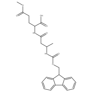 (2S)-2-[3-({[(9H-fluoren-9-yl)methoxy]carbonyl}amino)butanamido]-5-methoxy-5-oxopentanoic acid Structure