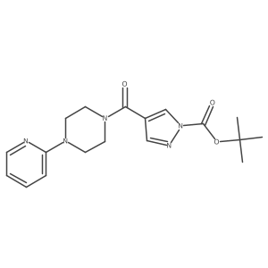 tert-butyl 4-[4-(pyridin-2-yl)piperazine-1-carbonyl]-1H-pyrazole-1-carboxylate结构式