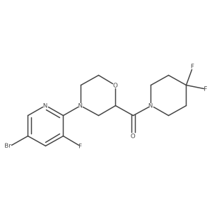 4-(5-Bromo-3-fluoropyridin-2-yl)-2-(4,4-difluoropiperidine-1-carbonyl)morpholine结构式