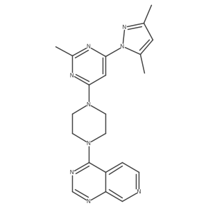 4-(3,5-dimethyl-1H-pyrazol-1-yl)-2-methyl-6-(4-{pyrido[3,4-d]pyrimidin-4-yl}piperazin-1-yl)pyrimidine结构式
