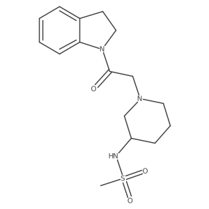 N-{1-[2-(2,3-dihydro-1H-indol-1-yl)-2-oxoethyl]piperidin-3-yl}methanesulfonamide结构式