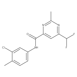 N-(3-chloro-4-methylphenyl)-6-(difluoromethyl)-2-methylpyrimidine-4-carboxamide结构式