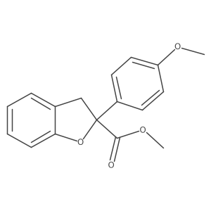Methyl 2,3-dihydro-2-(4-methoxyphenyl)-2-benzofurancarboxylate结构式