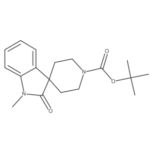 Tert-butyl 1-methyl-2-oxospiro[indoline-3,4'-piperidine]-1'-carboxylate结构式