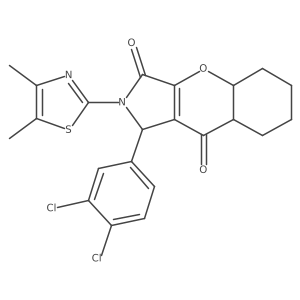 1-(3,4-dichlorophenyl)-2-(4,5-dimethyl-1,3-thiazol-2-yl)-4a,5,6,7,8,8a-hexahydro-1H-chromeno[2,3-c]pyrrole-3,9-dione结构式