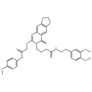 N-(3,4-dimethoxyphenethyl)-4-(6-((2-((4-methoxyphenyl)amino)-2-oxoethyl)thio)-8-oxo-[1,3]dioxolo[4,5-g]quinazolin-7(8H)-yl)butanamide Structure