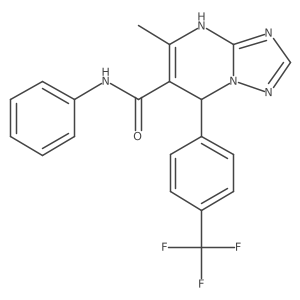 5-methyl-N-phenyl-7-(4-(trifluoromethyl)phenyl)-4,7-dihydro-[1,2,4]triazolo[1,5-a]pyrimidine-6-carboxamide结构式