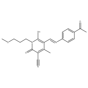 5-{[(4-Acetylphenyl)amino]methylidene}-1-(3-methoxypropyl)-4-methyl-2,6-dioxo-1,2,5,6-tetrahydropyridine-3-carbonitrile Structure