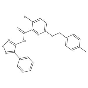 5-bromo-2-[(4-methylbenzyl)sulfanyl]-N-(4-phenyl-1,2,5-oxadiazol-3-yl)pyrimidine-4-carboxamide Structure