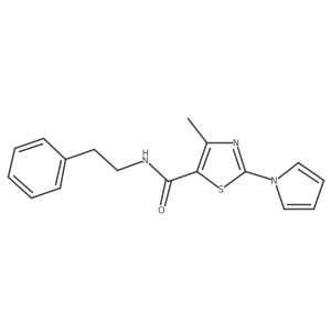 4-methyl-N-(2-phenylethyl)-2-(1H-pyrrol-1-yl)-1,3-thiazole-5-carboxamide结构式